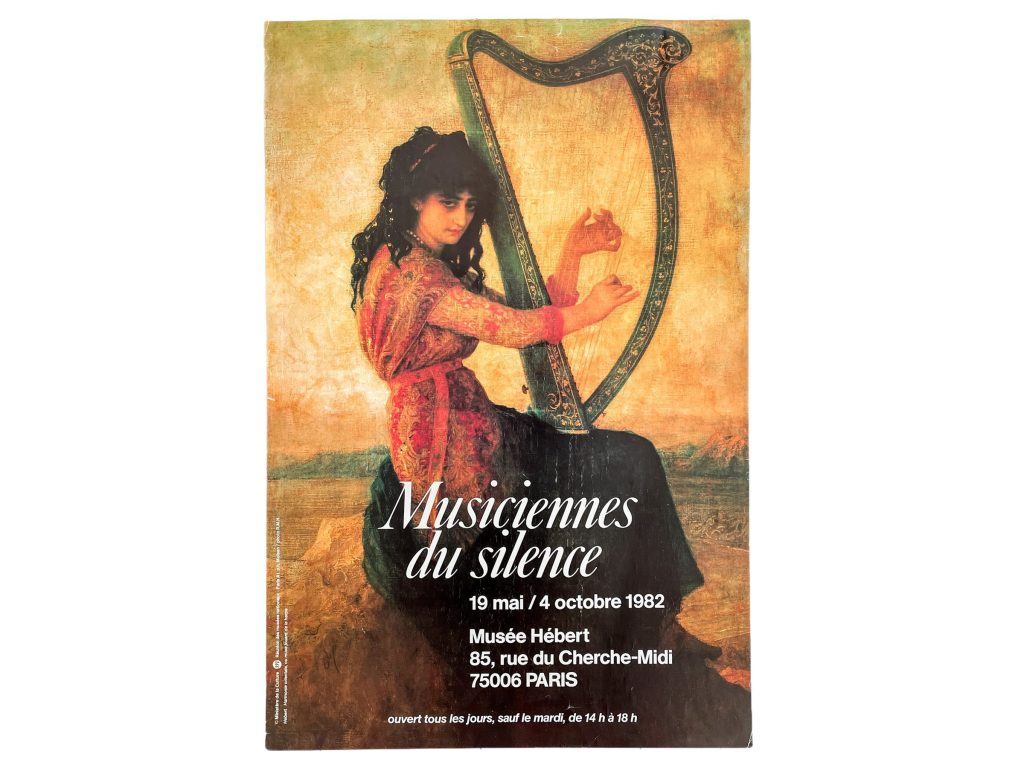 Vintage French Musiciennes Du Silence Paintings Art Exhibition Original Advertising Paris Museum Gallery Poster Wall Decor c1982 / EVE