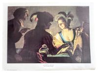 Vintage Dutch De Koppelaarster Print Display Artwork Wall Decor Unframed Gerard van Honthorst c1950-60's / EVE