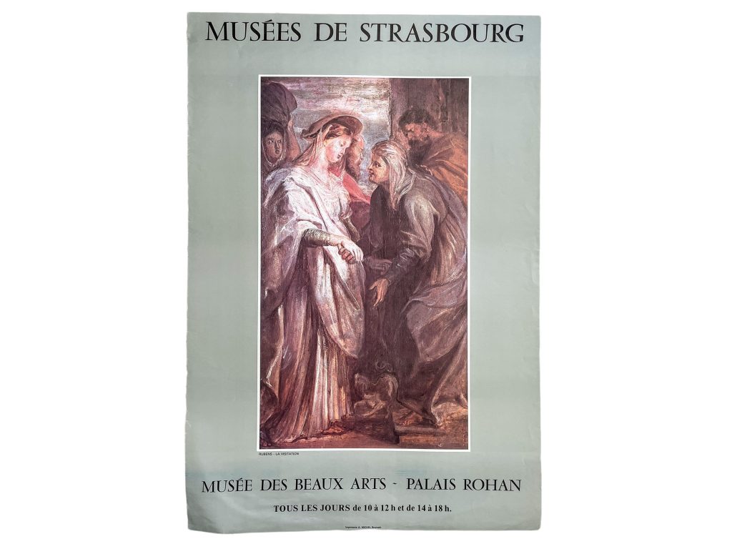 Vintage French Musee De Strasbourg Musee Des Beaux Arts Palais Rohan Original Exhibition Poster Wall Decor France Normandy c1980-90’s / EVE