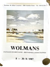 Vintage Dutch Expo Wolmans Art Gallery Original Exhibition Poster Wall Decor Painting Display c1987 / EVE