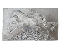 Vintage French Horse Plaque metal prize trophy prize wall decor display circa 1980-90's / EVE