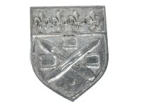 Vintage French Sheep Wool Spindle Fleur De Lys Shield Plaque metal prize trophy prize wall decor display circa 1980-90's / EVE