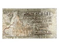 Vintage French Mont St Michel Dog Society Basse Normandie Prix Shield Plaque metal prize trophy prize wall decor display circa 1987 / EVE