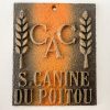 Vintage French Dog Show Prize Du Poitou Shield Plaque metal prize trophy prize wall decor display circa 1970-80's / EVE