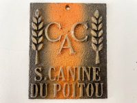 Vintage French Dog Show Prize Du Poitou Shield Plaque metal prize trophy prize wall decor display circa 1970-80's / EVE