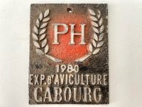 Vintage French Agriculture Farming Cabourg Prize Shield Plaque metal prize trophy prize wall decor display circa 1980 / EVE