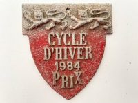 Vintage French Winter Cycle Prize Shield Plaque metal prize trophy prize wall decor display circa 1984 / EVE