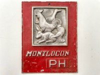Vintage French Bird Poultry Pet Show Chicken Prize Montlucon Shield Plaque metal trophy prize wall decor display circa 1980-90's / EVE