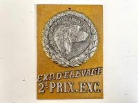 Vintage French Dog Show Club Du Griffon Vendeen 2nd Prize Club Shield Plaque metal prize trophy prize wall decor display c1980-90's / EVE