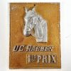 Vintage French Agriculture Horse UC Raches Prize Shield Plaque metal prize trophy prize wall decor display circa 1980-90's / EVE