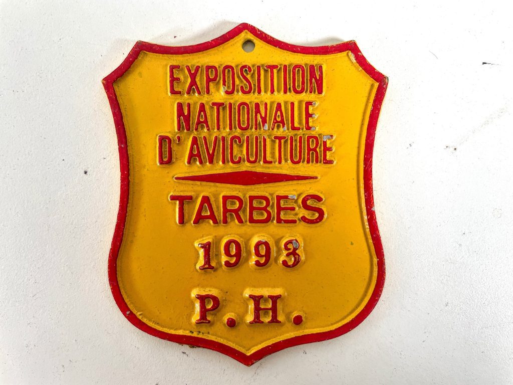 Vintage French Agriculture Farming Tarbes Prize Shield Plaque metal prize trophy prize wall decor display circa 1993 / EVE