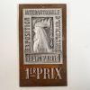 Vintage French Bird Poultry International Show Chicken Paris Prize Shield Plaque metal trophy prize wall decor display c1984 / EVE