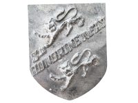 Vintage French Lion Crest Honorine Du Fay Shield Plaque metal prize trophy prize wall decor display circa 1980-90's / EVE
