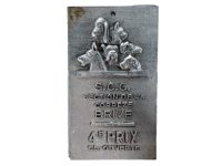 Vintage French Dog Show Prize Brive Correze Shield Plaque metal prize trophy prize wall decor display circa 1980-90's / EVE