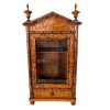 Antique French Burr Walnut Wood Faux Bamboo Wooden Cabinet Case Display Ornament Storage Box Stand Container Decor c1880-1900's / EVE