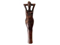 Vintage South Pacific Oceania Polynesian Inspired Wooden Lady Legs Nutcracker Ornament Decor Carving Sculpture Wood Art c1960-70's / EVE