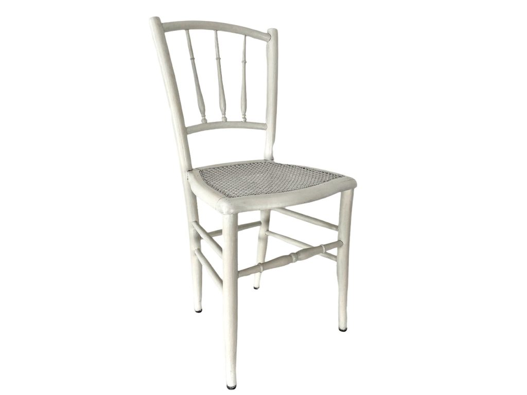 Vintage French Painted White Woven Chair Shabby Chic Worn Damaged Stand Plinth Display circa 1940-50’s / EVE