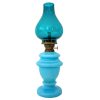 Vintage French Blue Milk Glass Brass Oil Paraffin Lamp Light Lighting Display circa 1930-40's / EVE