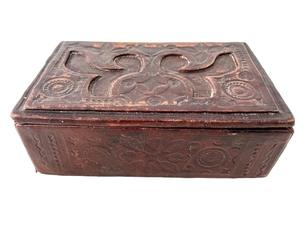 Vintage African Small Wooden Wood Box Chest Primitive Sculpture Carving Tribal Storage Container c1960-70's / EVE