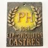 Vintage French Agriculture Farming Castres Prize Shield Plaque metal prize trophy prize wall decor display circa 1981 / EVE
