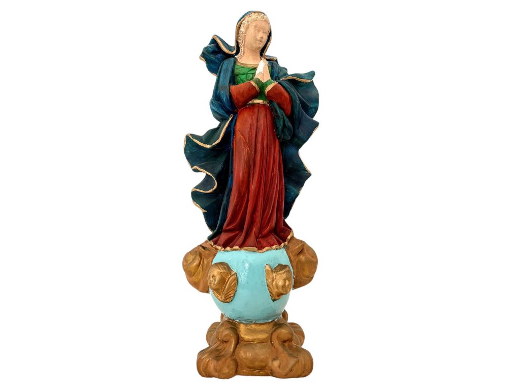 Vintage German Maria Mary Large Painted Plaster Ornament Statue Display Religious Icon circa 1950-60’s / EVE