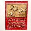 Vintage French Dog Show Champion Prize Basse Normandie Shield Plaque metal prize trophy prize wall decor display circa 1970-80's / EVE