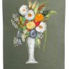 Vintage French Acrylic Painting Of Flowers On Paper Naive Style Wall Decor By Josiane Pasquier c1960's / EVE