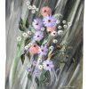 Vintage French Acrylic Painting Of Flowers On Paper Naive Style Wall Decor By Josiane Pasquier c1963 / EVE