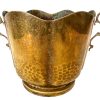Antique French Villedieu Brass Handled Metal Planter Plant Pot Or Champagne Wine Ice Bucket Cooler Display Stand Vase c1920-30's / EVE