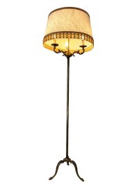Vintage French Brass Bronze Lily Snail Standing Lamp Electric Light Lantern Lighting Base Stand Pedestal Desktop c1950-60’s