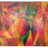 Vintage French Abstract Multicoloured Trippy Shape Oil Painting On Board circa 1950-60's / EVE