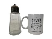 Alternative view of Antique English Silver Plated Large Fancy Glass Silver Plated Metal Sugar Shaker circa 1910-20's / EVE