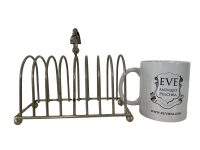 Alternative view of Vintage French Metal Toast Fois Gras Letter Envelope Breakfast Rack Stand Display Desk Gift circa 1970-80's / EVE