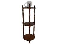 Alternative view of Vintage Plant Stand Plinth French Wooden Dark Brown Natural Wood Tall Side Table Display Rest Prop Furniture Decor c1960-70's / EVE