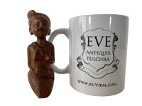 Alternative view of Vintage African Lady Woman Mother Statue Figurine Female Primitive Carving Sculpture Wooden Primitive Tribal Art c1970's / EVE