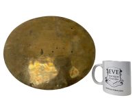 Alternative view of Vintage Asian Chinese Styled Large Circular Brass Pie Crust Edged Detailed Table Top Tray Drinks Serving Platter c1950-60's / EVE