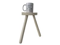 Alternative view of Stool Vintage French White Wooden Wood Milking Chair Seat Kitchen Table Farm D Shaped Seat Plant Rest Stand Plinth Tabouret c1970-80's / EVE