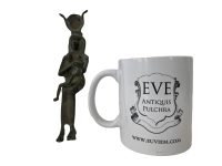 Alternative view of Ancient Egyptian Bronze Figurine Ornament Isis Goddess With Child Decor Design Display Collector / EVE