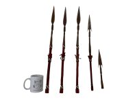 Alternative view of Vintage African Decorative Prop Spear Spearhead Knife Scabbard Leather Primitive Tribal Art Arts Gift c1970-80's / EVE