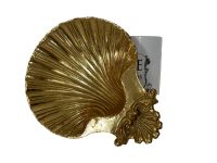 Alternative view of Vintage French Clam Shell Serving Metal Gold Plate Bowl Dish Catch-All Table Ornament Jewellery Jewelry c1970-1980's / EVE