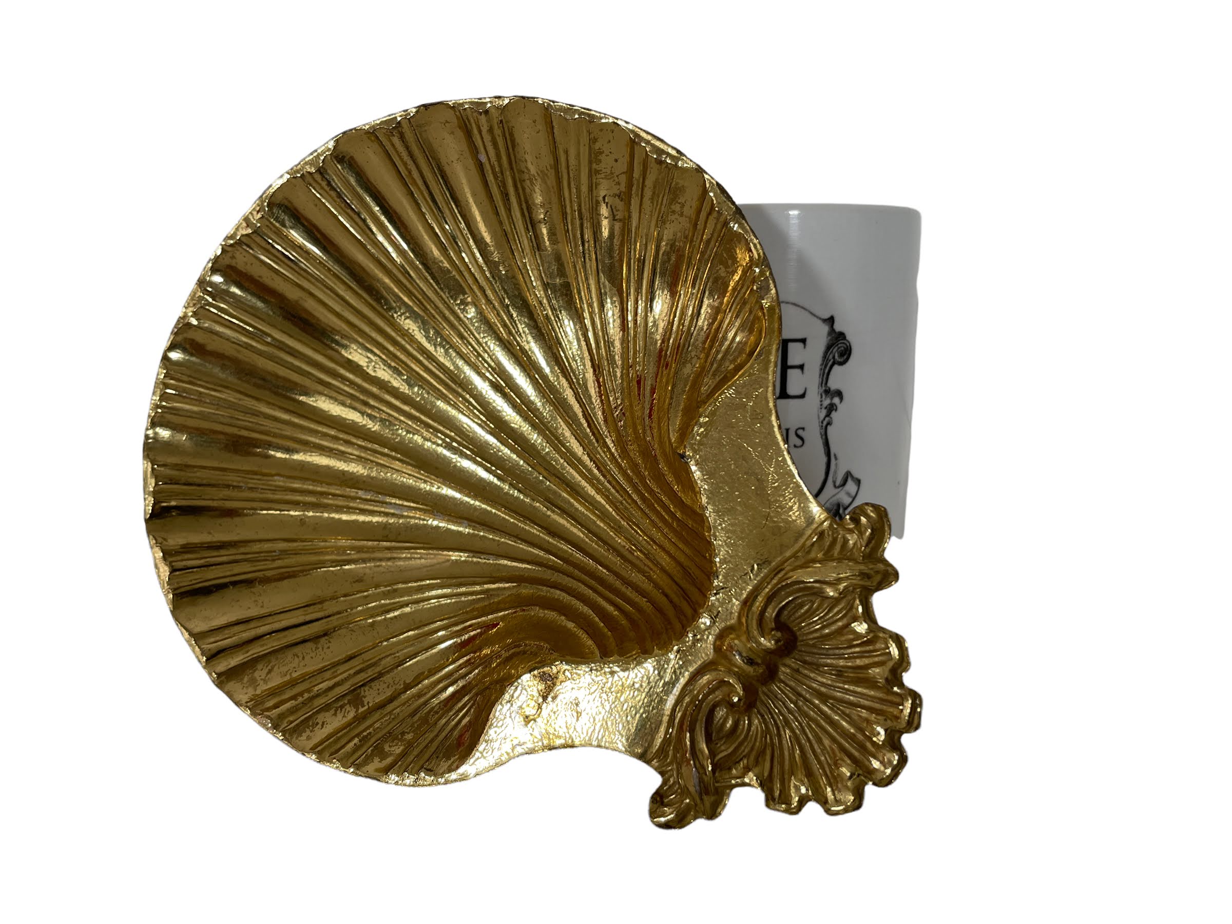 Vintage French Clam Shell Serving Metal Gold Plate Bowl Dish Catch-All  Table Ornament Jewellery Jewelry c1970-1980's / EVE