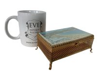 Alternative view of Vintage Spanish Beach Gilded Brass Metal Jewellery Jewelry Trinket Box Ring Felt Lined Dressing Table Wedding Romantic Gift c1860-70's / EVE