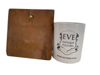 Alternative view of Vintage French Religious Saint Plaque Wood Christ Sacred Heart Patina Catholic Church Chapel Cross Religious Symbol Jesus c1930-50's / EVE