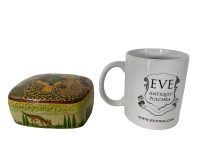 Alternative view of Vintage Middle Eastern Painted Lacquer Small Storage Box Dish Pot Bowl Jewellery Ring circa 1960-70's / EVE