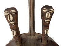 Alternative view of Vintage African Decorative Guitar Banjo Percussion Musical Instrument Sea Shell circa 1980-1990's / EVE