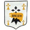 Vintage French Breizh Plaque Shield Coat Of Arms Crest Wooden Wood Sign Display circa 1980's / EVE