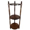 Vintage Plant Stand Plinth French Wooden Dark Brown Natural Wood Tall Side Table Display Rest Prop Furniture Decor c1960-70's / EVE
