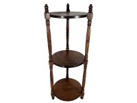 Vintage Plant Stand Plinth French Wooden Dark Brown Natural Wood Tall Side Table Display Rest Prop Furniture Decor c1960-70's / EVE