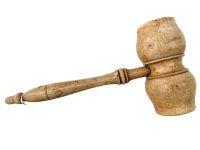 Vintage French Gavel Hammer Club Mallet Wooden Wood Sold Auction Tool c1970-80's / EVE