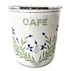 Vintage Austrian Cafe Coffee Enamel Canister Decor Kitchen Food Storage Tin circa 1940-50's / EVE